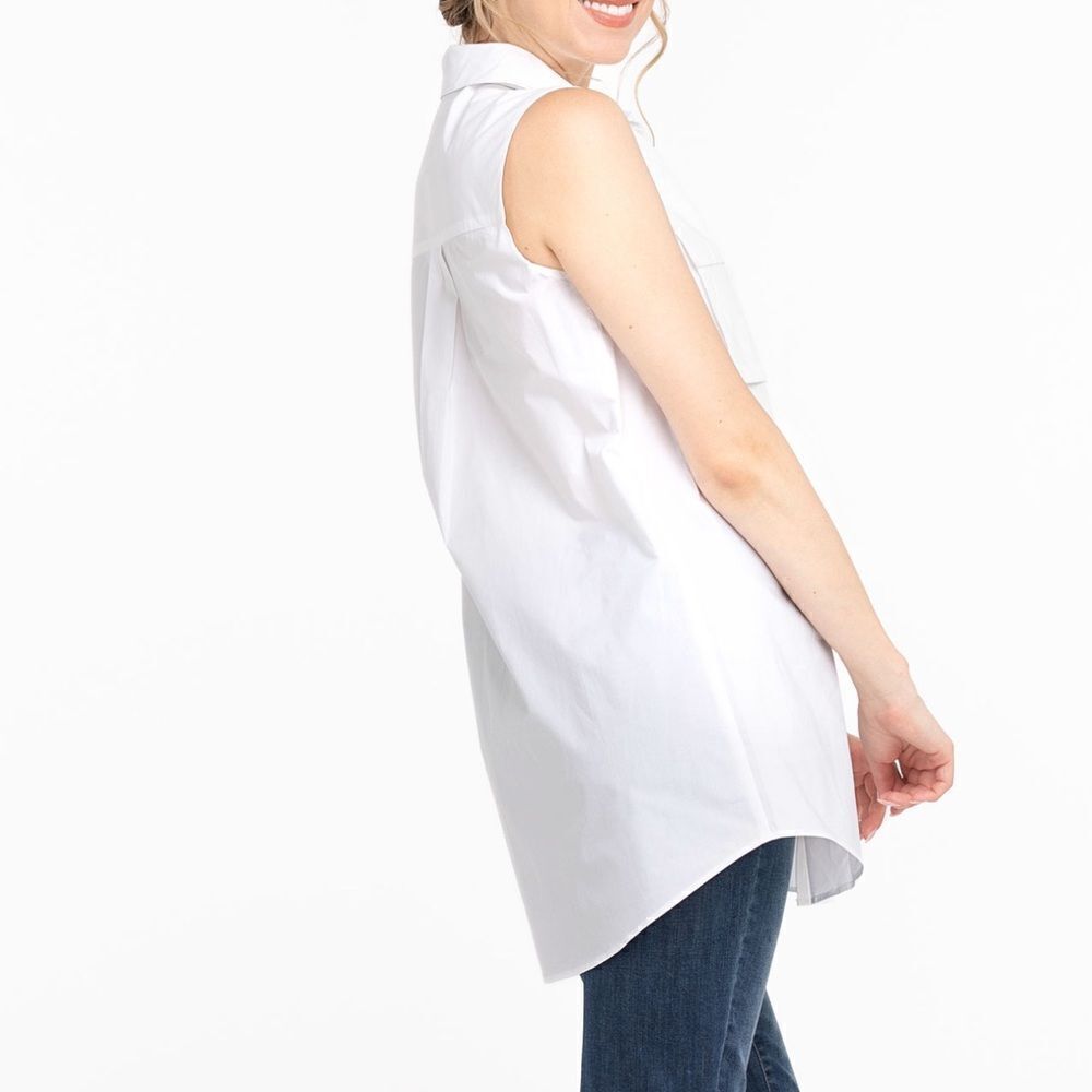 Abercrombie & Fitch White Cotton Blend Sleevelees Tunic Top Size S